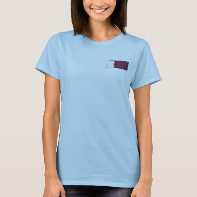 Qatar Flag and Map dk T-Shirt (Front)