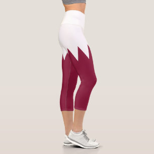 Qatar Flag Capri Leggings