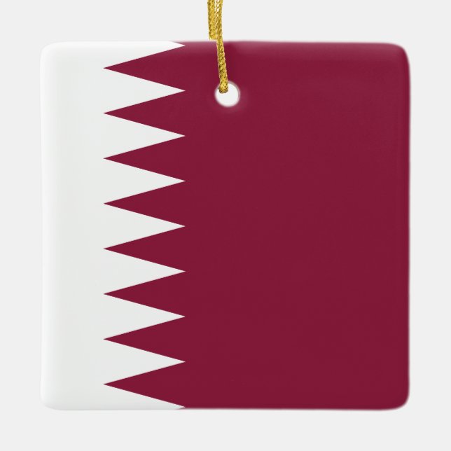Qatar Flag  Ceramic Ornament (Front)