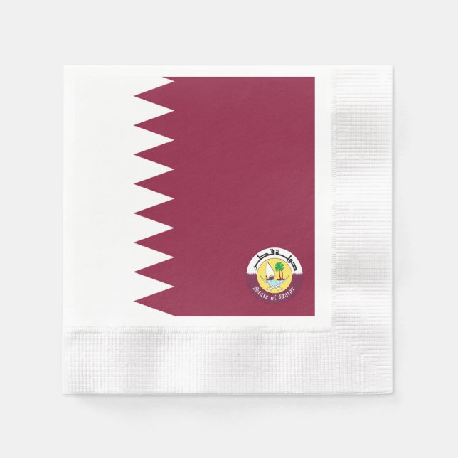 Qatar flag-Emblem     Napkin (Front)