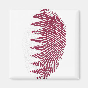 Qatar Flag Fingerprint Country Pride Identity Magnet