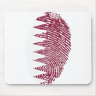 Qatar Flag Fingerprint Country Pride Identity Mouse Mat