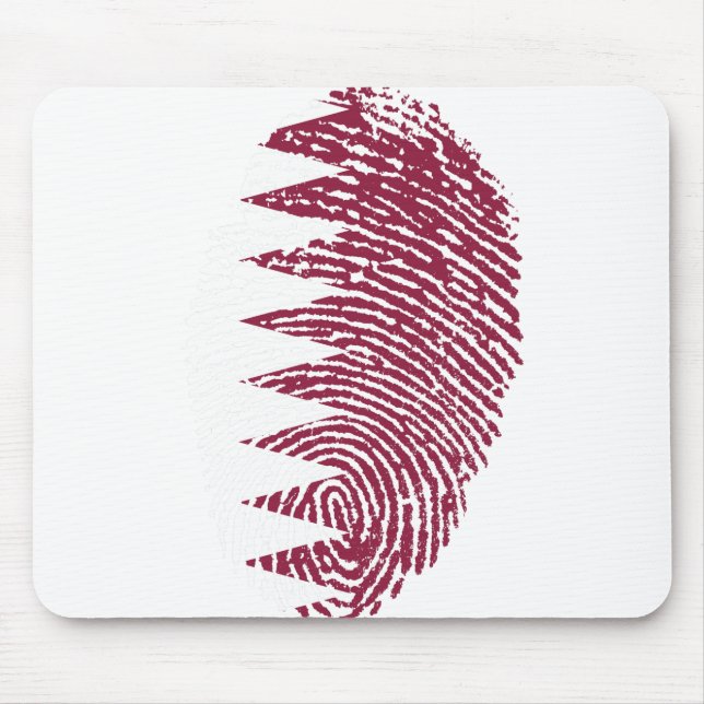 Qatar Flag Fingerprint Country Pride Identity Mouse Mat (Front)