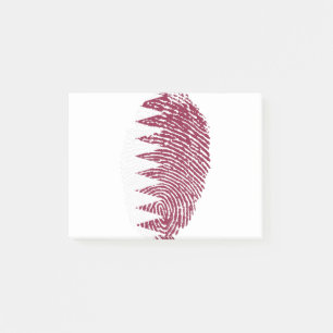 Qatar Flag Fingerprint Country Pride Identity Post-it Notes