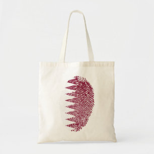Qatar Flag Fingerprint Country Pride Identity Tote Bag