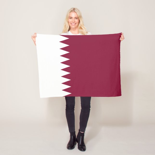 Qatar Flag Fleece Blanket (In Situ)