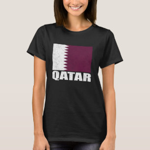 Qatar Flag Grunge Vintage Souvenir Qatar T-Shirt