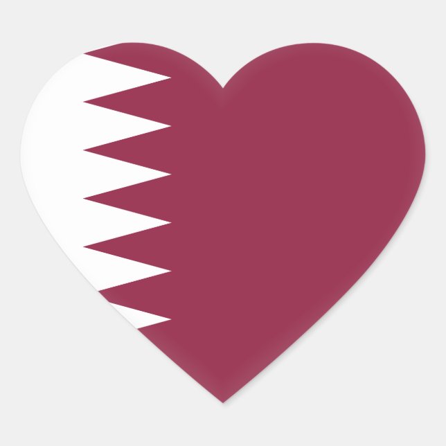 Qatar Flag Heart Sticker (Front)