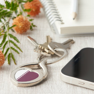 Qatar flag key ring