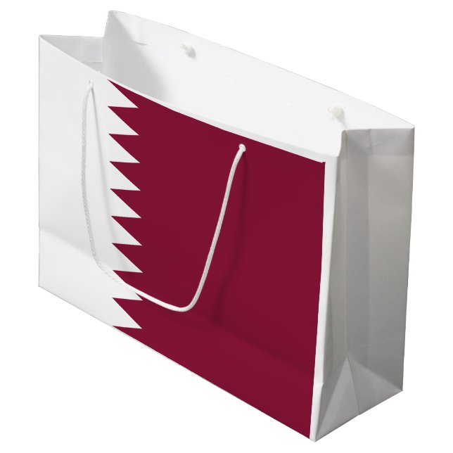 Qatar Flag Large Gift Bag (Front Angled)