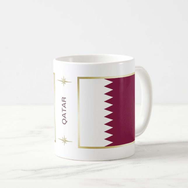 Qatar Flag + Map Mug (Front Right)