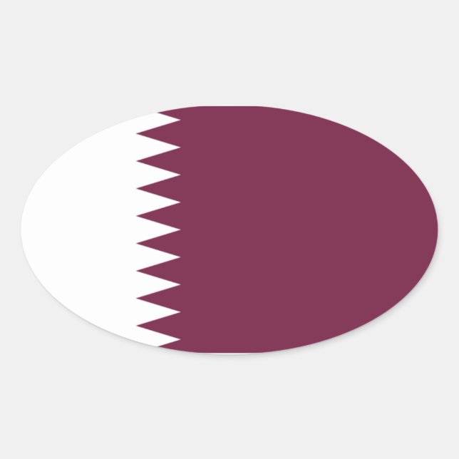 Qatar Flag Oval Sticker (Front)