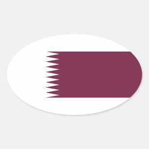 Qatar Flag Oval Sticker