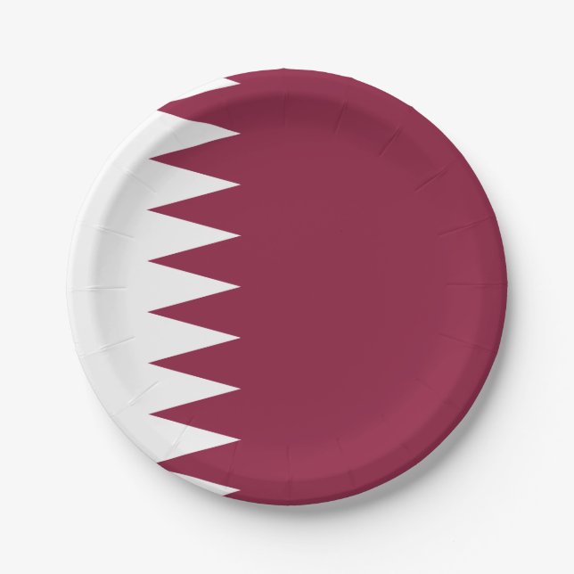 Qatar Flag Paper Plate (Front)
