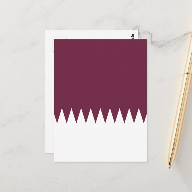 Qatar flag postcard (Front/Back In Situ)
