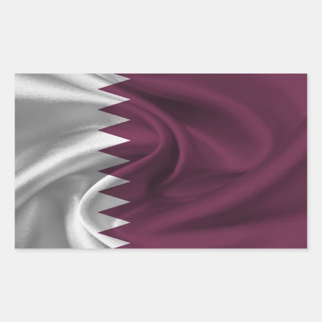 Qatar Flag Rectangular Sticker (Front)
