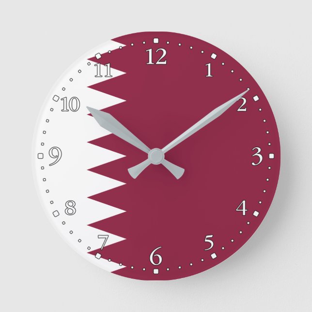 Qatar Flag Round Clock (Front)