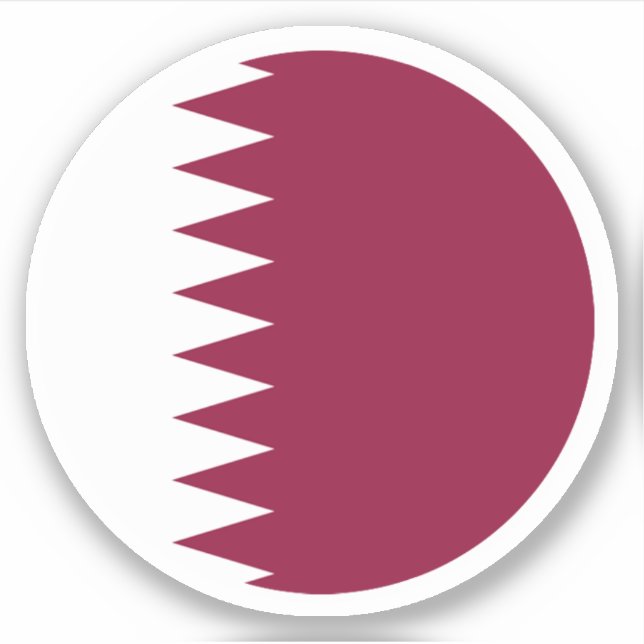Qatar Flag Round Sticker (Front)