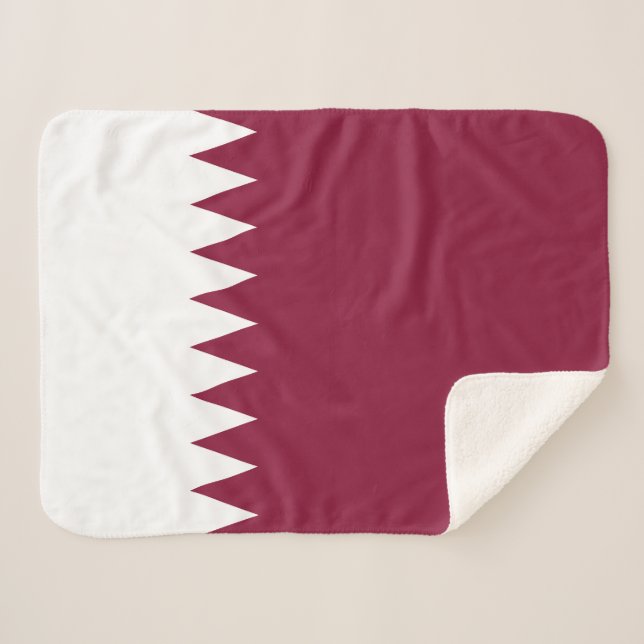 Qatar Flag Sherpa Blanket (Front (Horizontal))