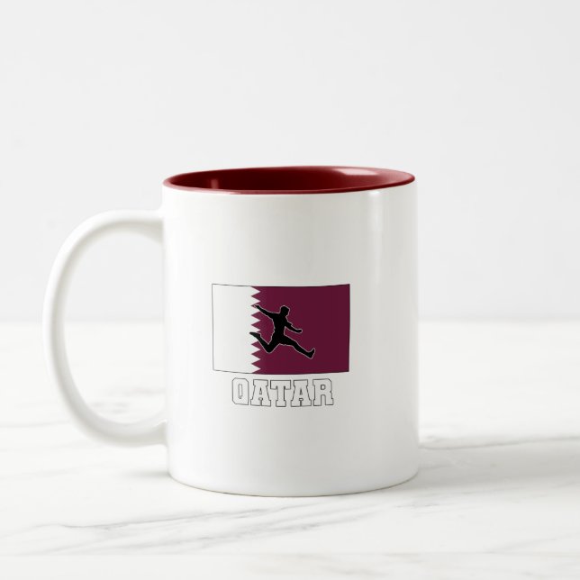 Qatar Football Soccer National Team Two-Tone Coffee Mug (Left)