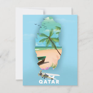Qatar illustrated travel poster print