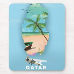 Qatar illustrated travel poster print mouse mat
