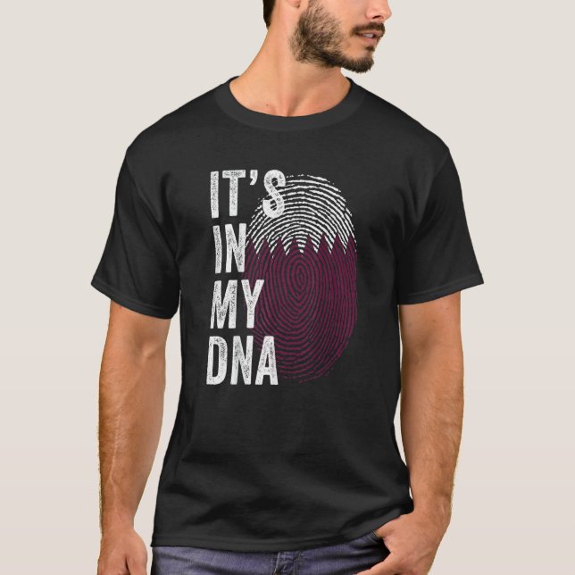 Qatar It's In My DNA Cute Qatari Fingerprint Qatar T-Shirt (Front)