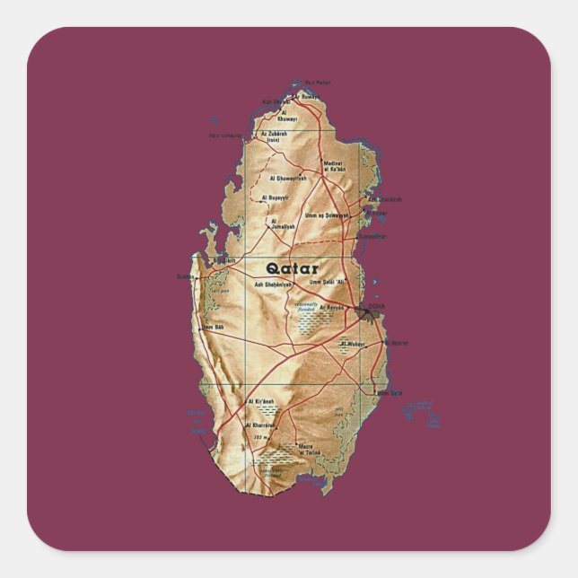 Qatar Map Sticker (Front)