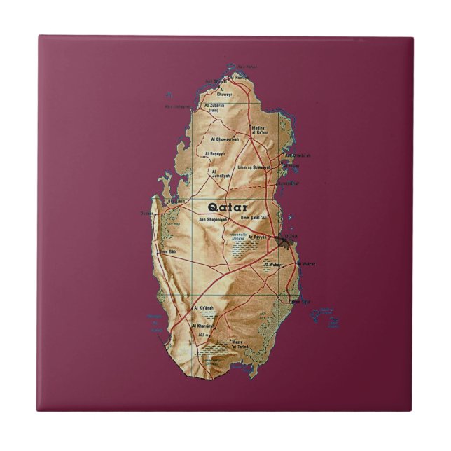 Qatar Map Tile (Front)