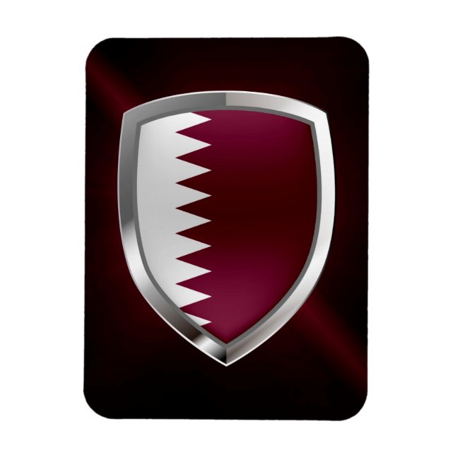 Qatar Metallic Emblem Magnet (Vertical)