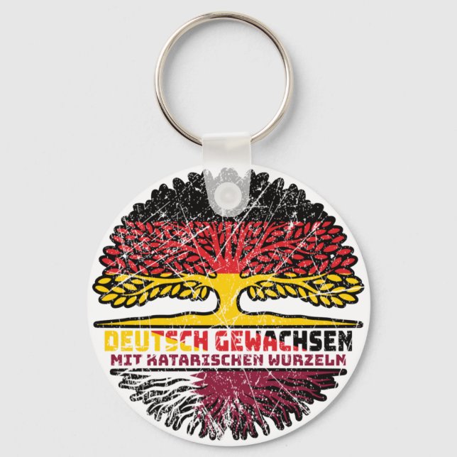 Qatar Qatari German Germany Tree Root Key Ring (Front)