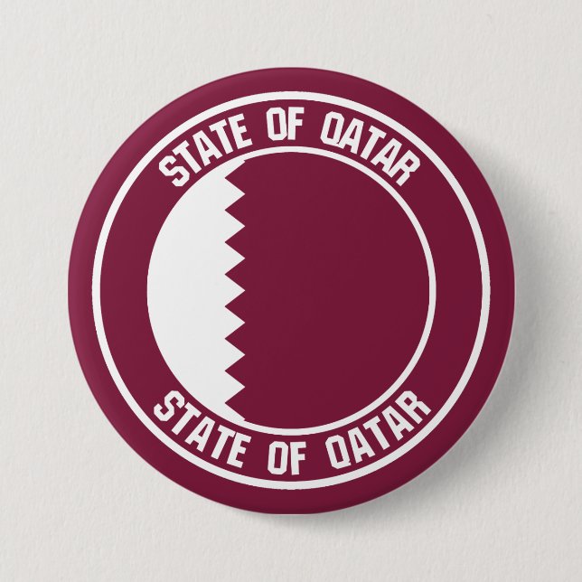 Qatar Round Emblem 7.5 Cm Round Badge (Front)