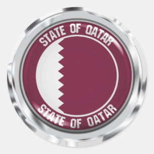 Qatar Round Emblem Classic Round Sticker