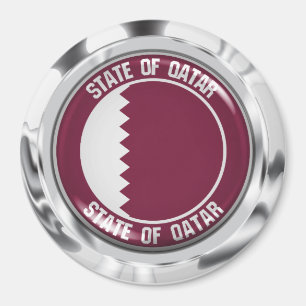 Qatar Round Emblem Magnet