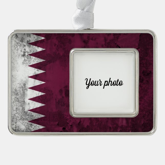Qatar Silver Plated Framed Ornament (Front)