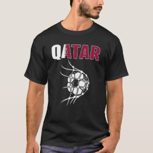 Qatar Soccer Ball In Net Goal Support Qatari Foo T-Shirt