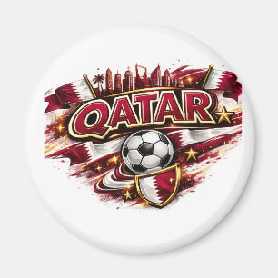 Qatar Soccer Fan Mug Patriotic Football Supporte Magnet