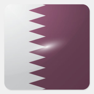 Qatar square glossy flag sticker