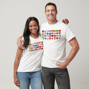 Qatar Tournament 32 Country Flags Hearts T-Shirt