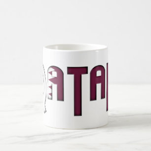 Qatar Typography Flag of Qatar Colours Coffee Mug