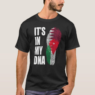 Qatari And Jordanian Vintage Heritage Dna Flag  T-Shirt