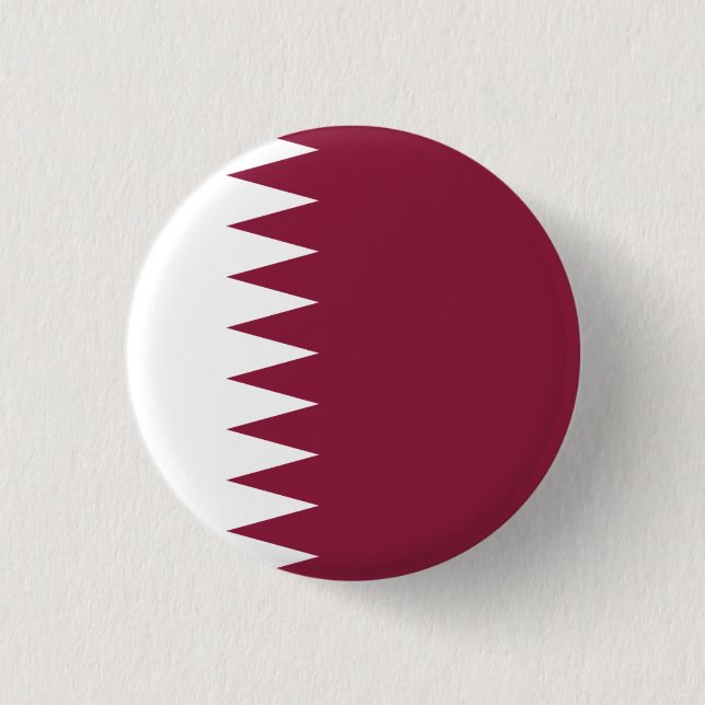 Qatari Flag, Flag of Qatar 3 Cm Round Badge (Front)