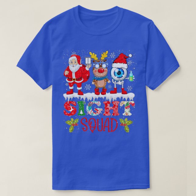 QbBX Santa Sight Squad Christmas Optometrist Xmas  T-Shirt (Design Front)