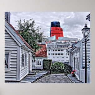 QE2 at Stavanger Poster