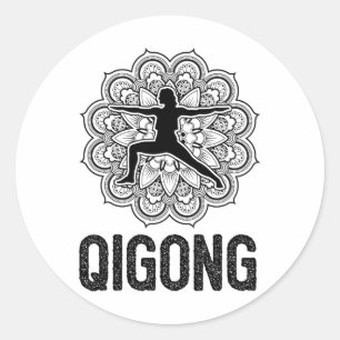 Qigong Yin Yang Martial Arts Tai Chi Yoga Meditati Classic Round Sticker