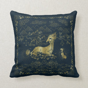 Qilin At Rest Golden Tapestry Cushion