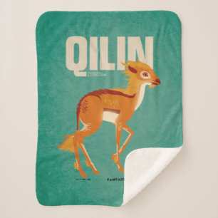 Qilin Vintage Graphic Sherpa Blanket