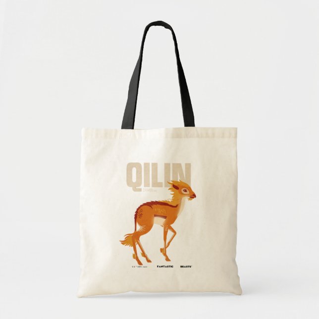 Qilin Vintage Graphic Tote Bag (Front)