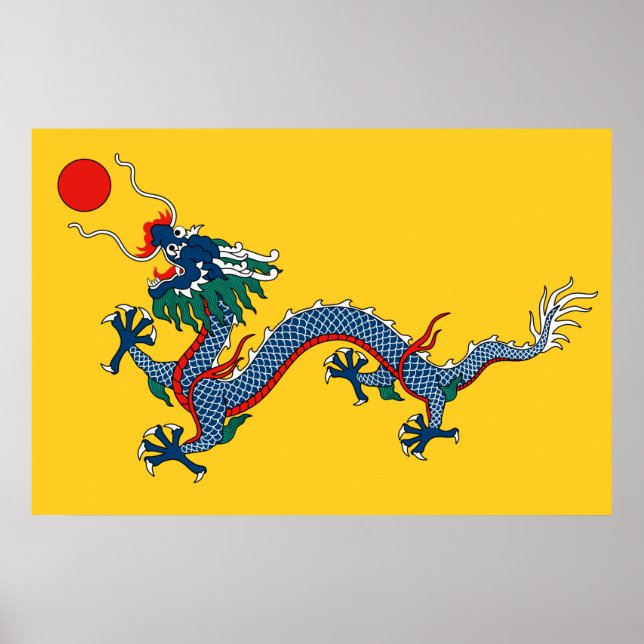 Qing Dynasty (1890-1911) flag  poster paper (Front)