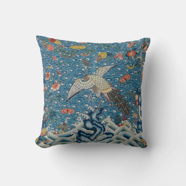 Qing Dynasty Rank Badge with Peacock Cushion (Front)